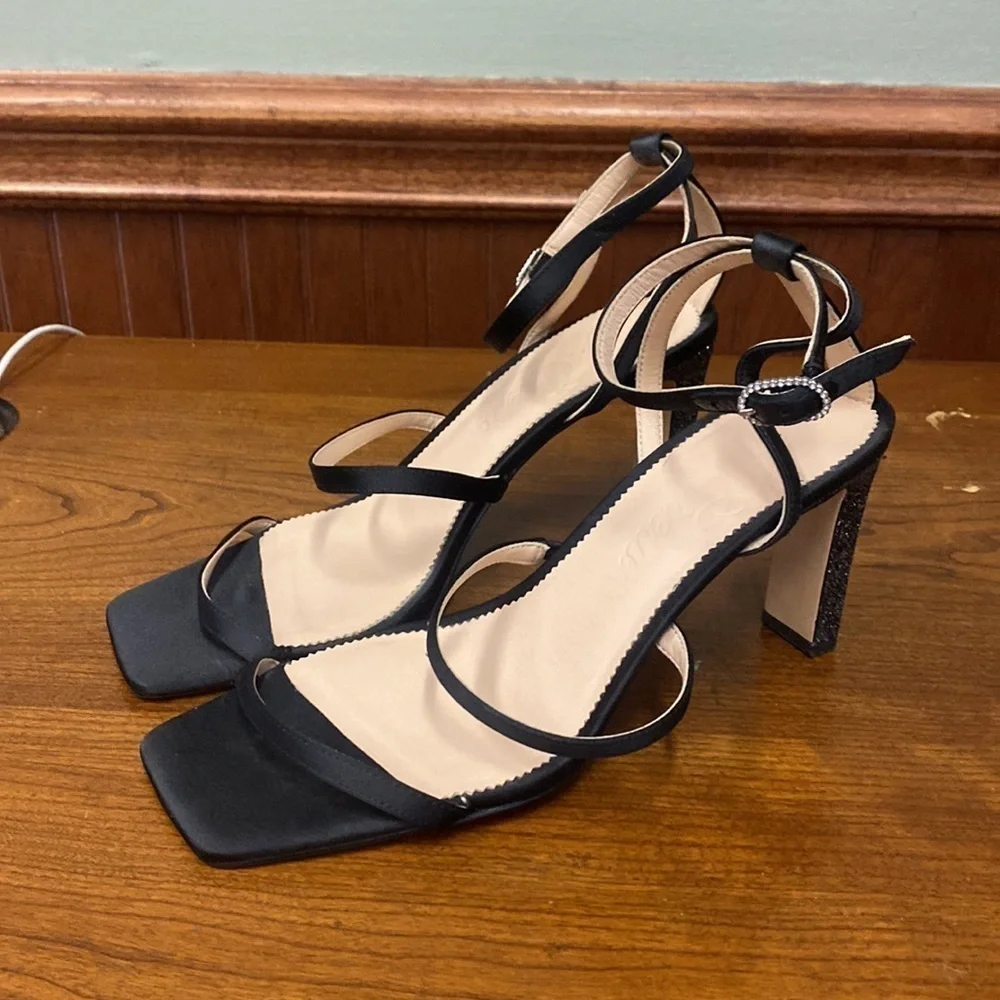 J Crew Ava strappy glitter heels in satin Item BP333